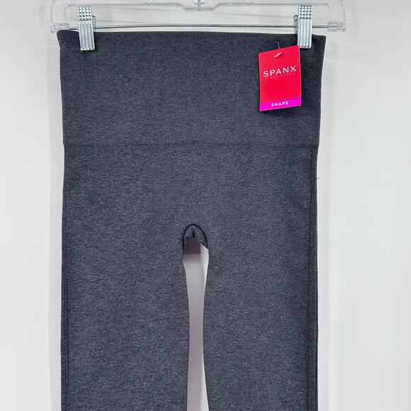 NWT SPANX Look At Me Now Seamless Leggings Charcoal Gray Shaping Womens Sz Med - Picture 4 of 12